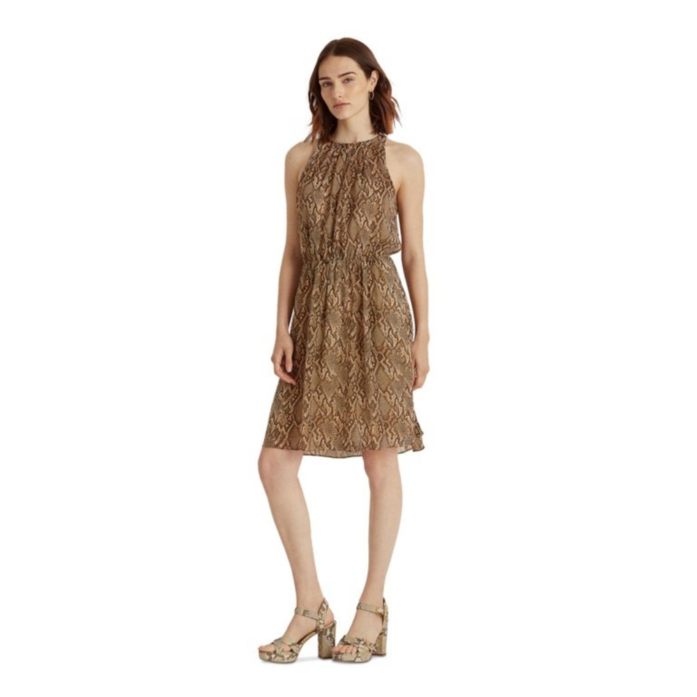 NWT | Ralph Lauren Snakeskin Styled Sleeveless Dress